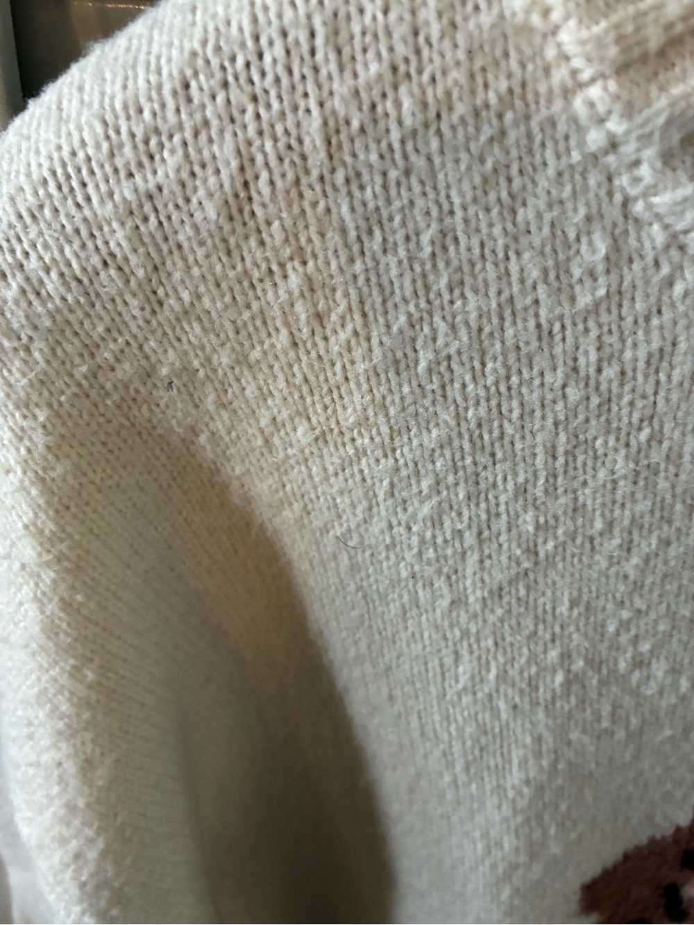 Hazel Moon sz XL Cream Sweater with Brown Puppy Motif - Picture 4 of 8
